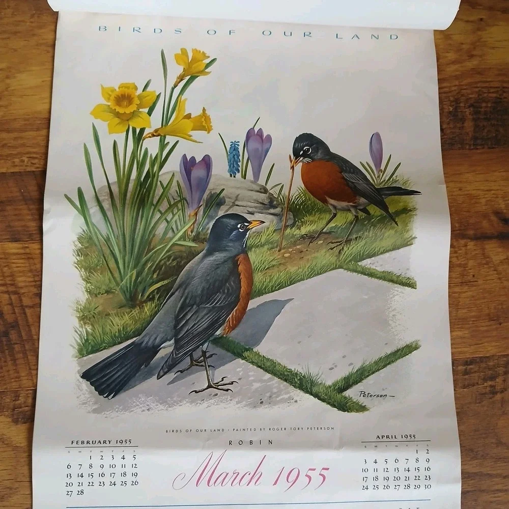 Vtg 1955 Birds Of Our Land Advertising Calendar Morrell Pride Meats Recipe READ